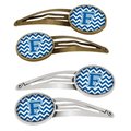 Carolines Treasures Letter F Chevron Blue and White Barrettes Hair Clips, Set of 4, 4PK CJ1056-FHCS4